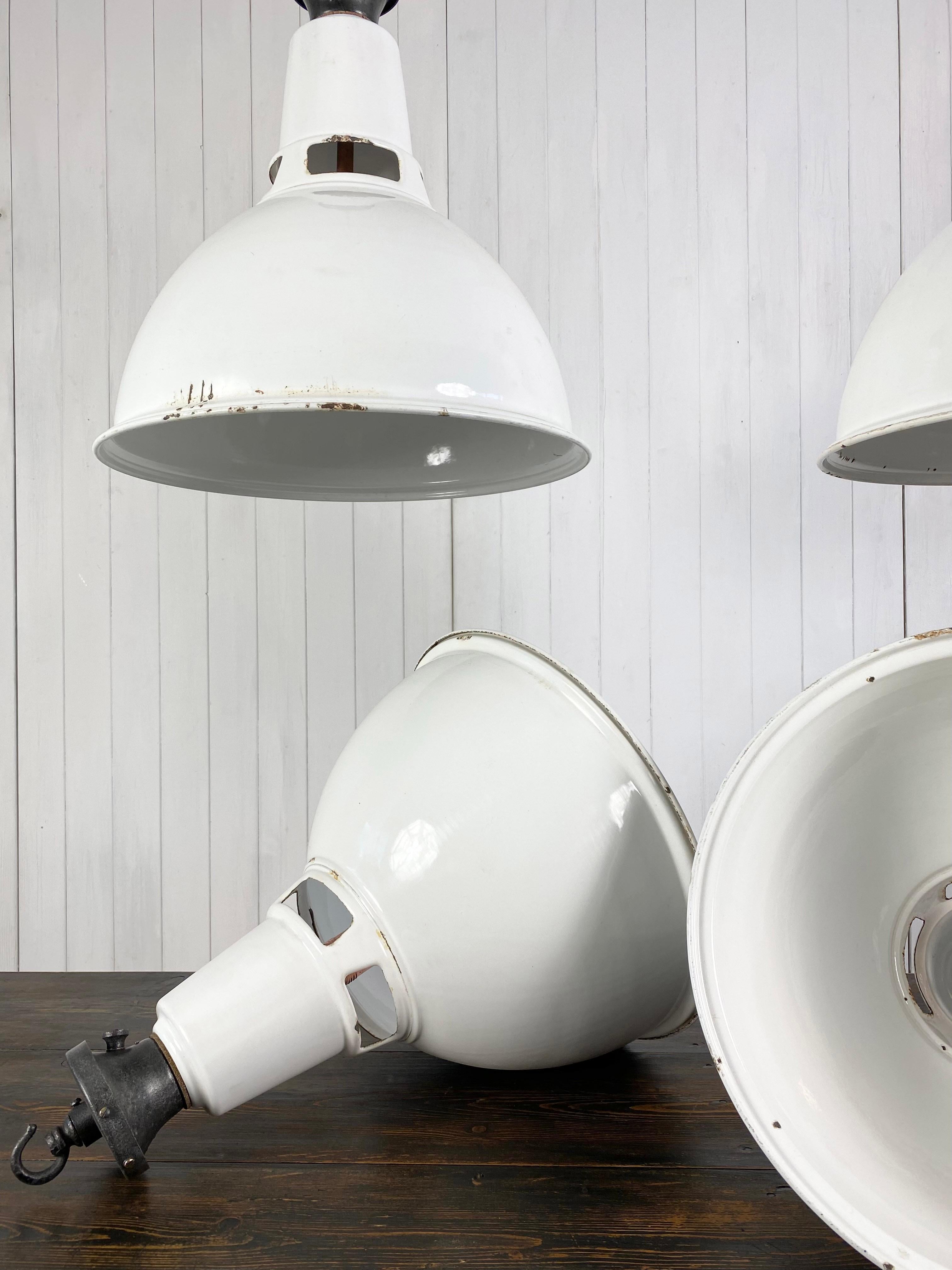 Mid-20th Century Benjamin White Industrial Pendant Lights For Sale