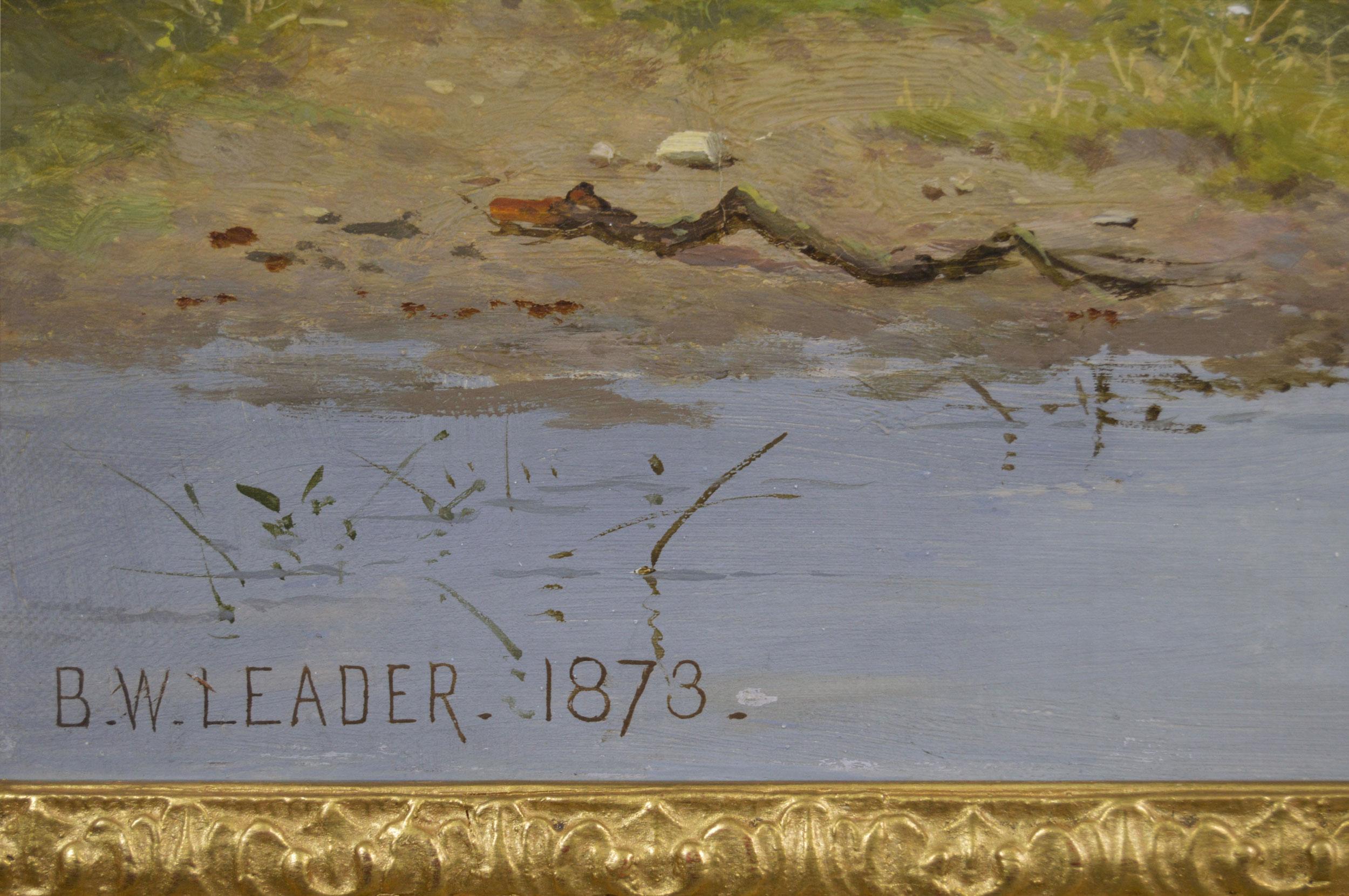 19th Century landscape oil painting of anglers fishing on the river Thames 1