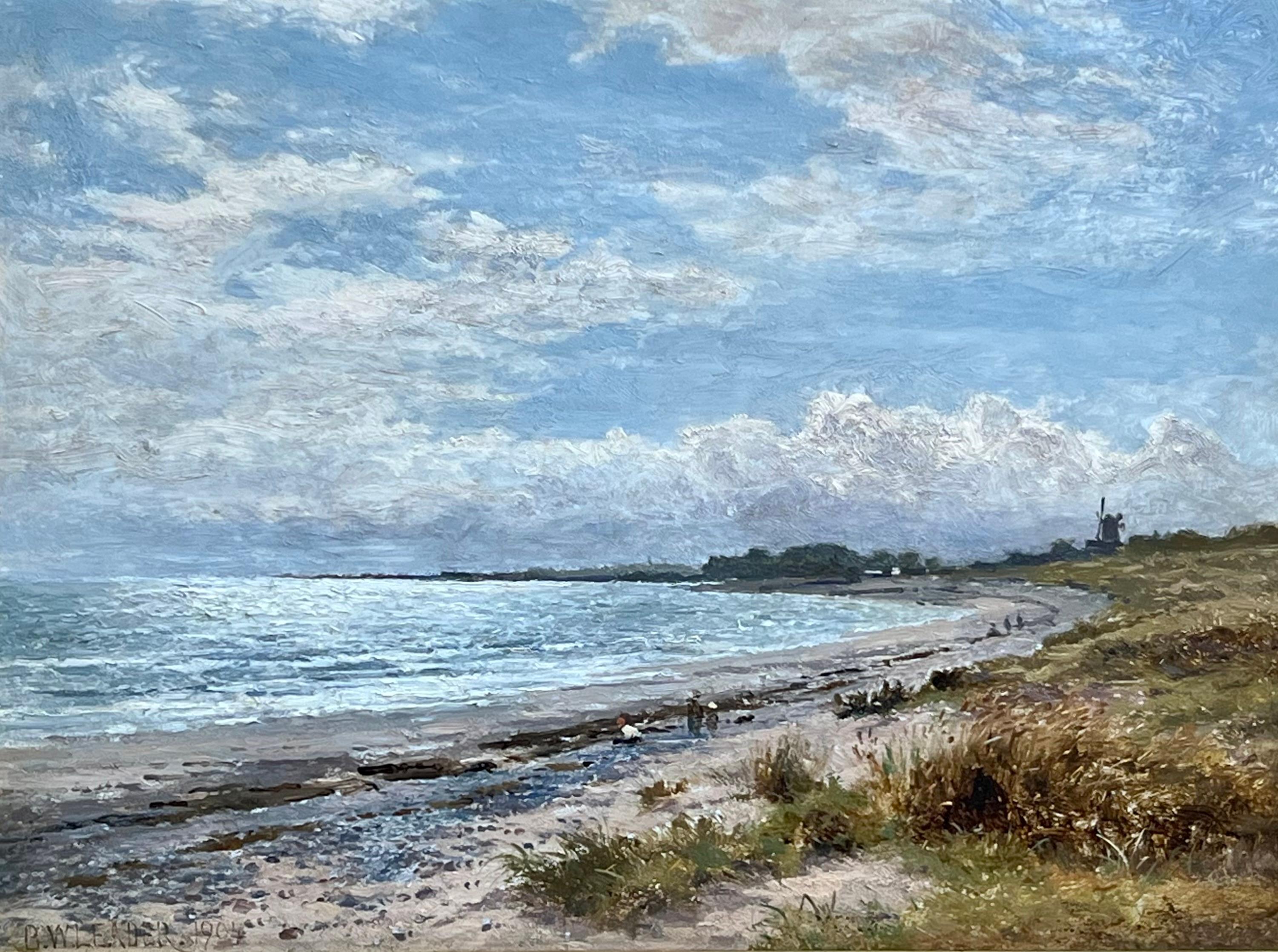 Una vista sulla costa - Painting Vittoriano di Benjamin Williams Leader