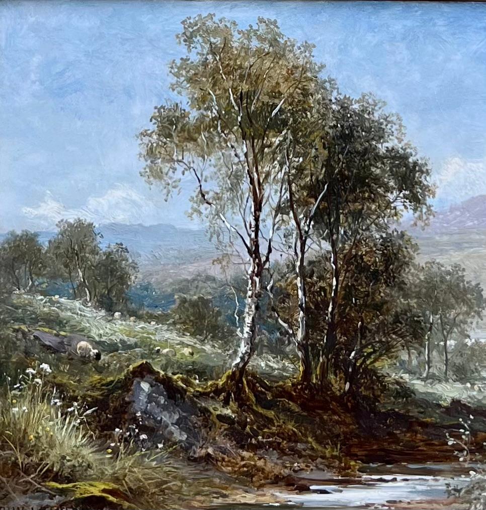 Un matin brumeux sur les collines galloises - Victorien Painting par Benjamin Williams Leader