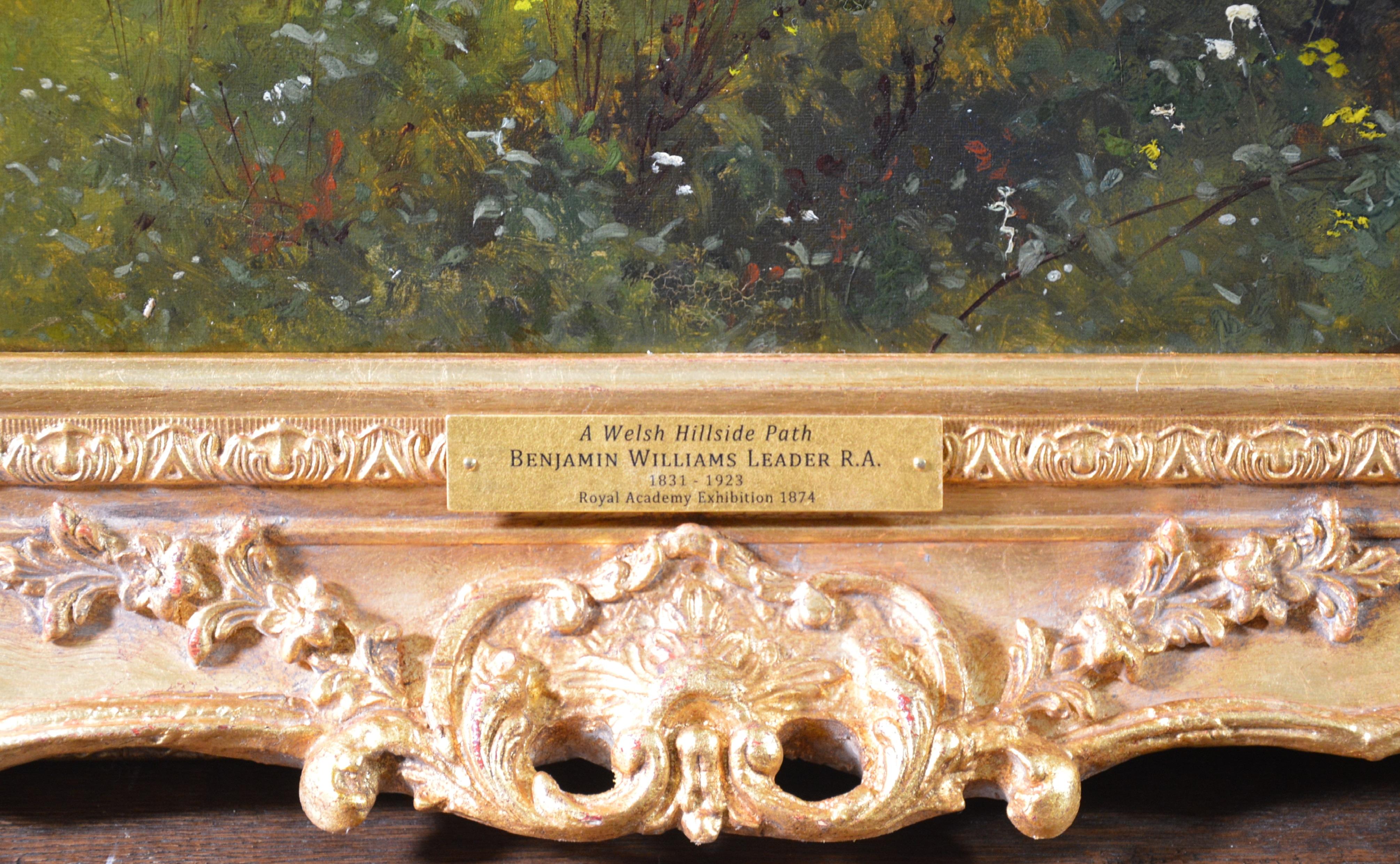A Welsh Hillside Path - Huge 19th Century Royal Academy Oil Painting 1867 8