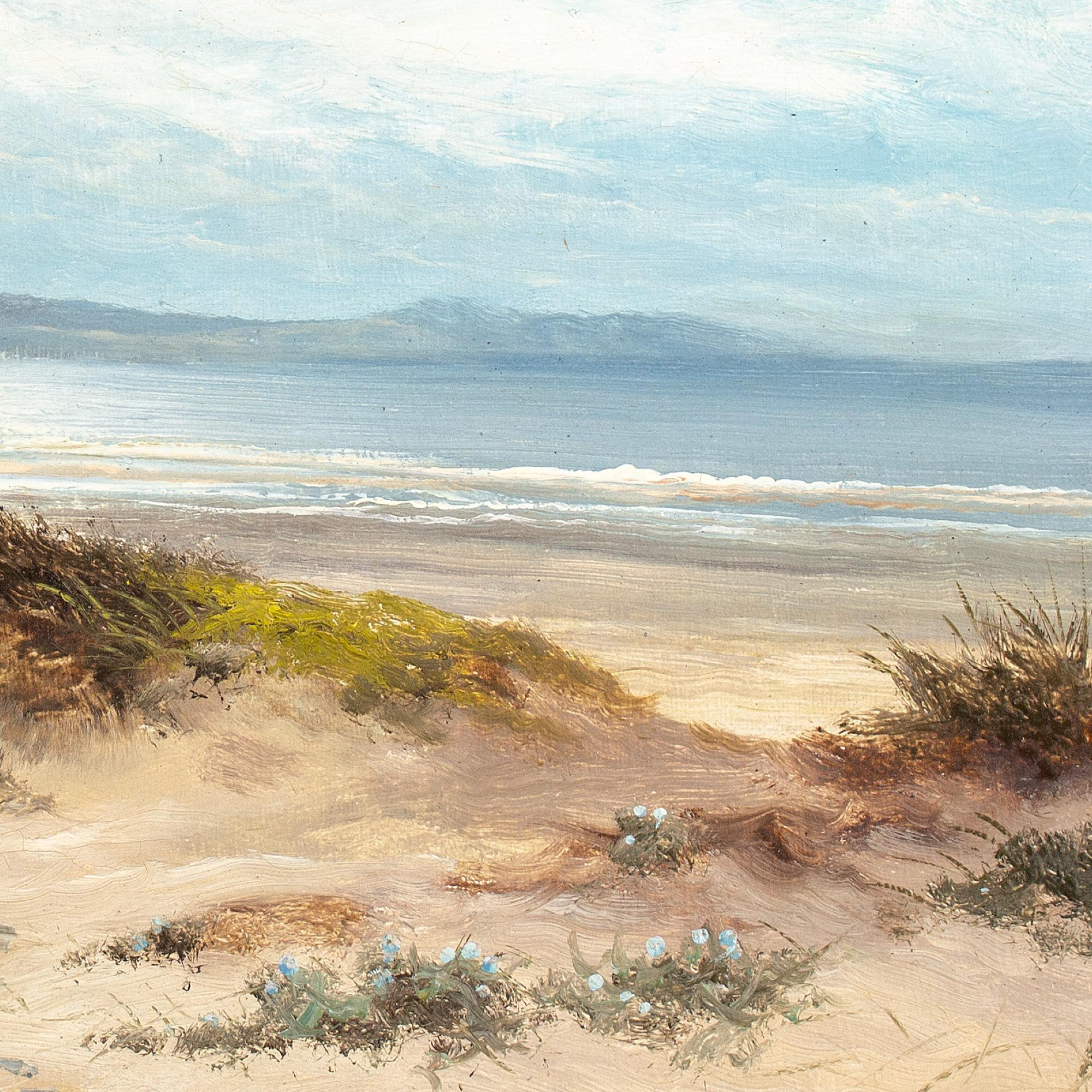Benjamin Williams Leader RA, Coastal View With Sand Dunes, Antique Oil Painting  4