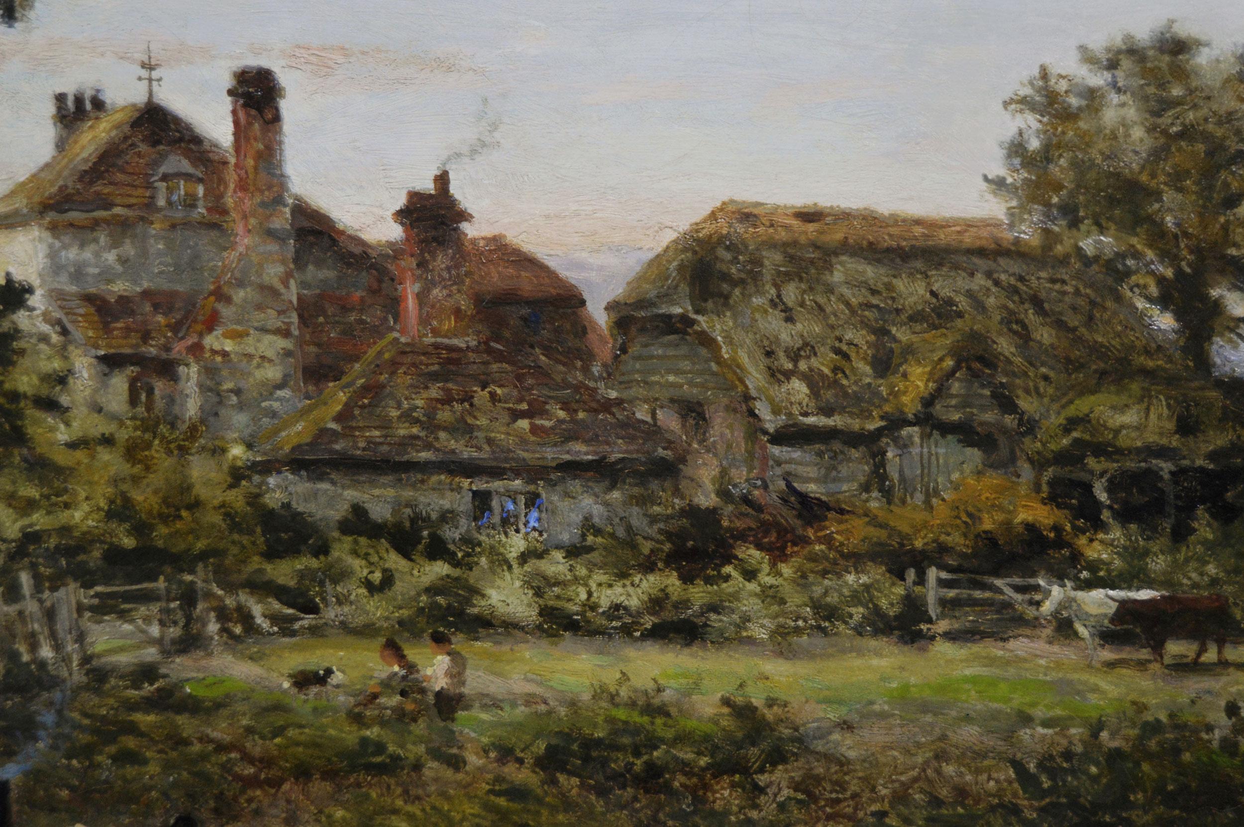 Peinture à l'huile d'un paysage de bateaux sur la rivière Severn en vente 2