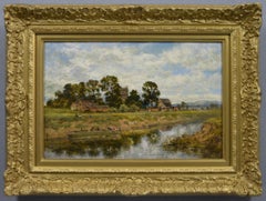 Ölgemälde einer Landschaft am Fluss Severn unterhalb von Worcester