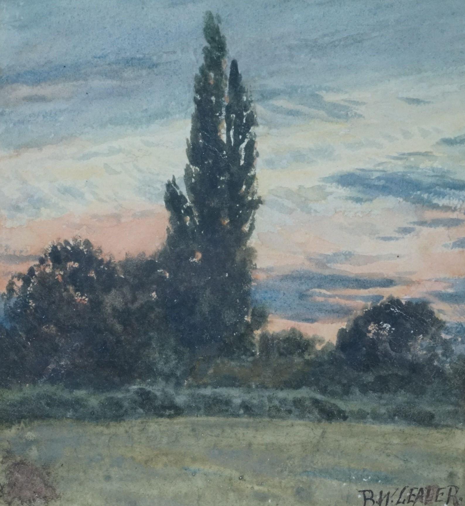 Benjamin Williams Leader RA est né à Worcester en 1831. Il a surtout peint des paysages à l'aquarelle et à l'huile.  Il s'agit d'une petite étude d'une vue de la Tamise, dans son cadre d'origine, signée.