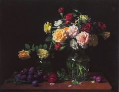 Rose Arrangement with Plums