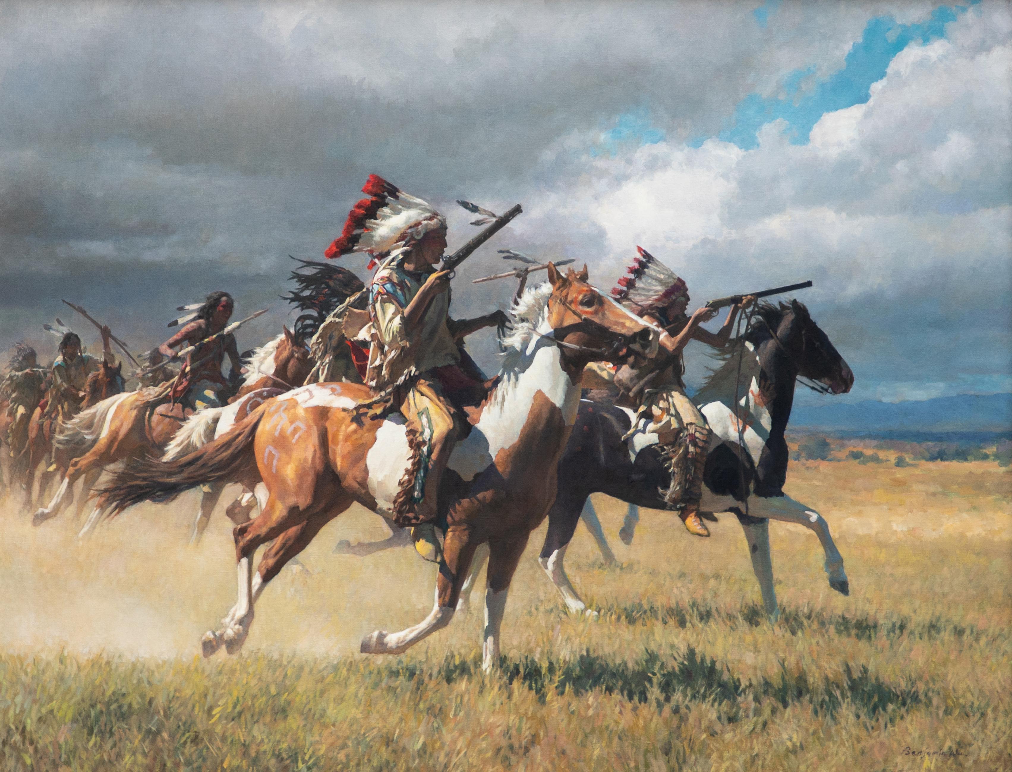 Warriors Charging - Painting by Benjamin Wu