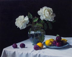 White Roses with Lemons and Plums