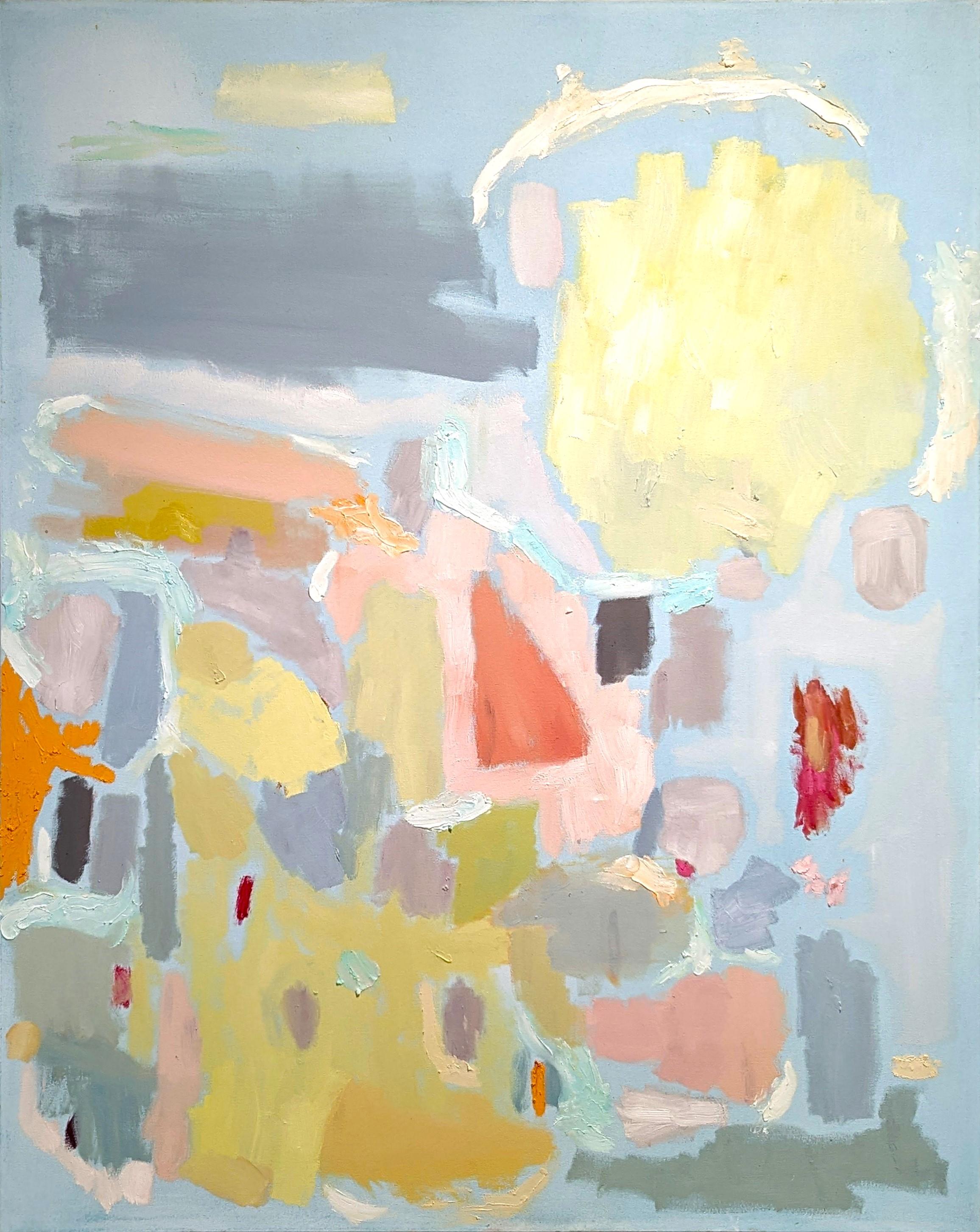 "Cake Bake Birthday Hat" Contemporary Pastel Expressionist Abstract Painting - Art by Benji Stiles