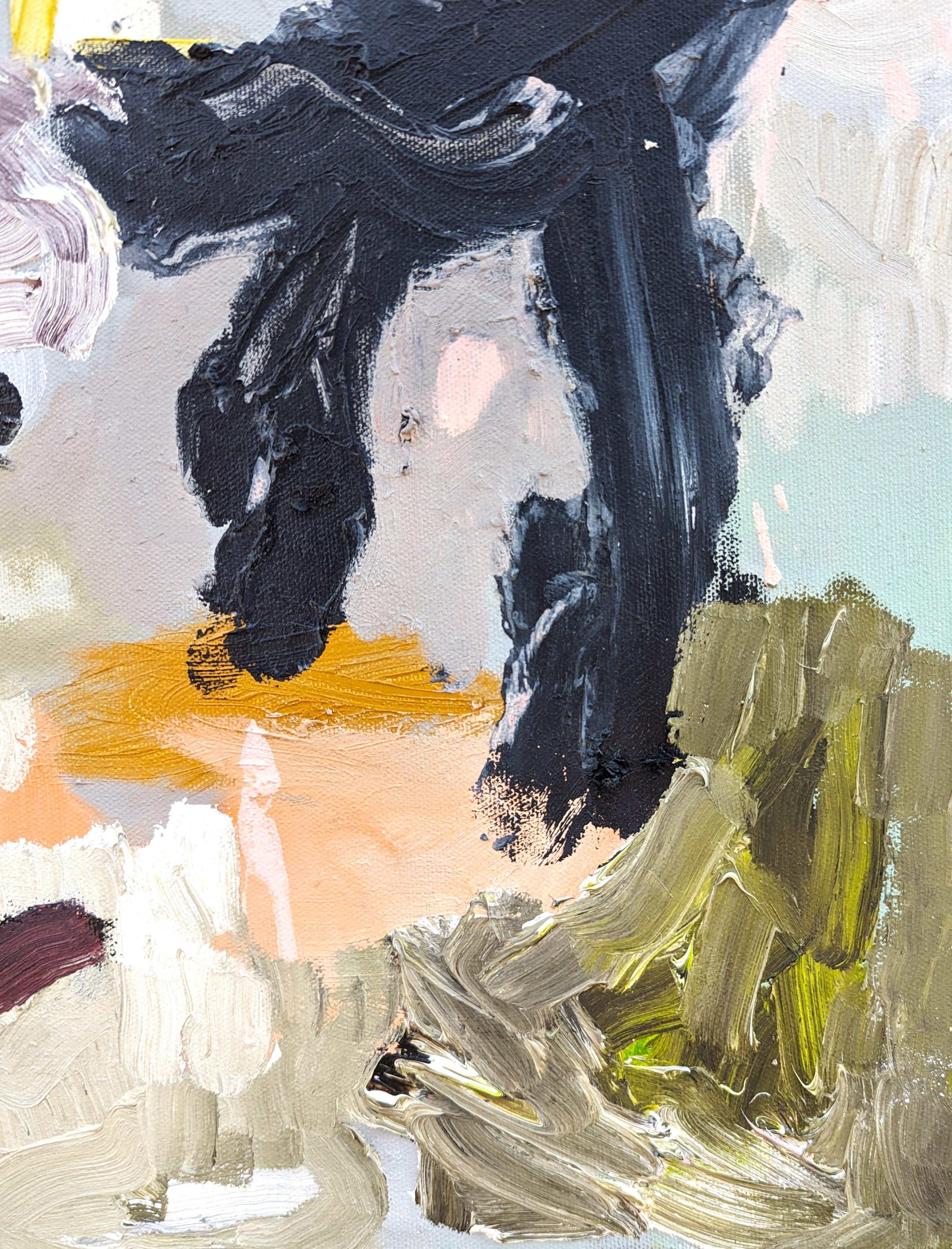 Pittura a olio contemporanea colorata a pastello astratta espressionista - Painting Contemporaneo di Benji Stiles
