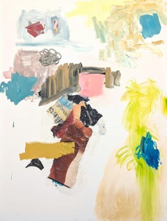 "Tag 1" Peinture à l'huile contemporaine au pastel, expressionnisme abstrait