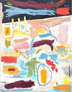"Texas Landscape #4" Contemporary Colorful Abstract Expressionist Oil Painting