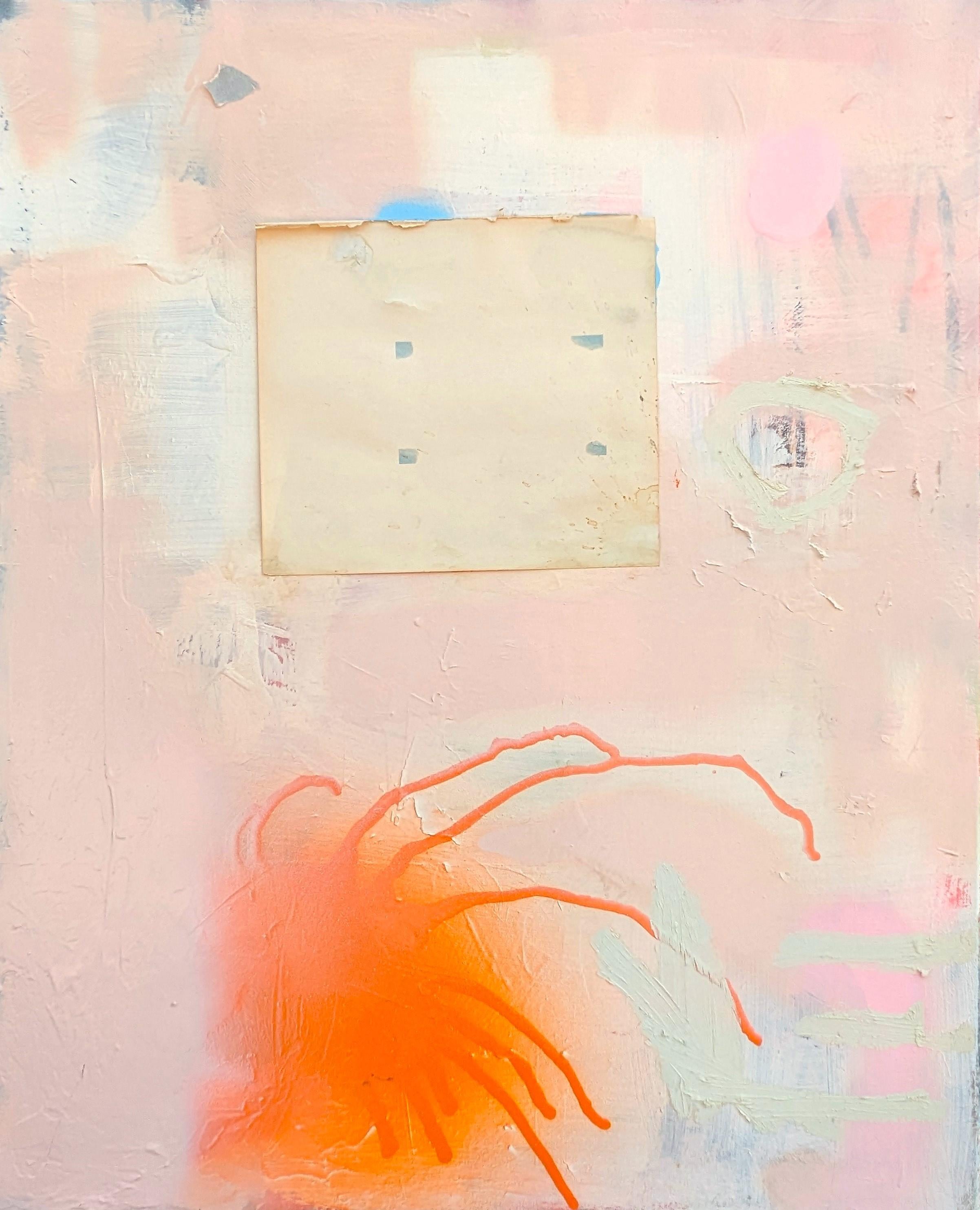 Benji Stiles Abstract Painting – "Ohne Titel (Blaue Punkte)" Contemporary Pastell Abstrakter Expressionist Ölgemälde