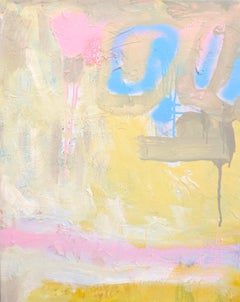 "Untitled (Oil)" Contemporary Colorful Pastel Abstract Expressionist Painting