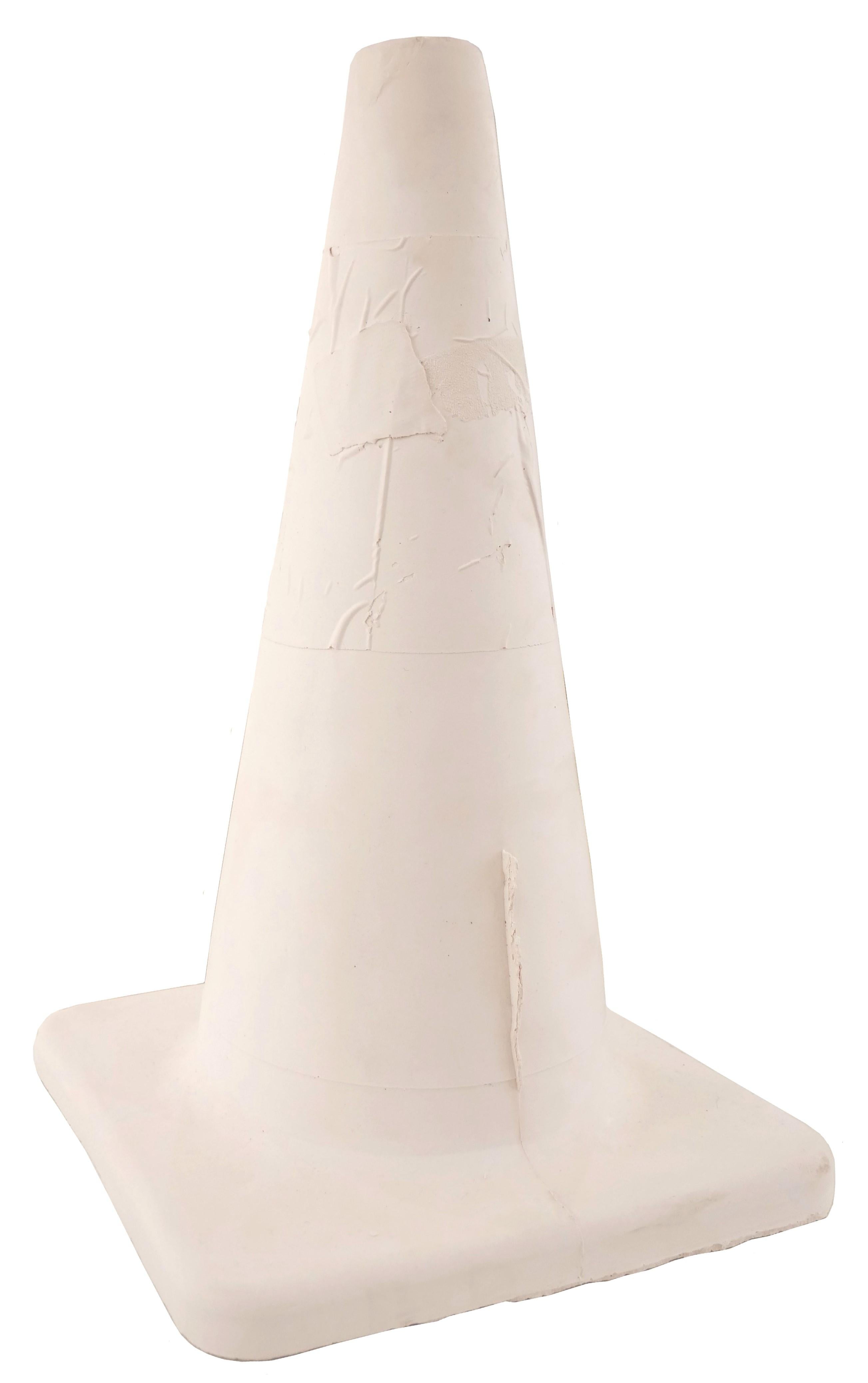 Benji Stiles Abstract Sculpture - "Untitled (Traffic Cone)" Contemporary Pastel Plaster Hyperrealist Sculpture