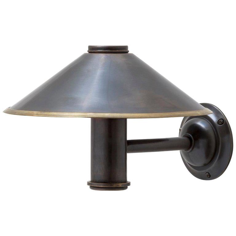 The Jamb Benn Light 1920s Sconce Conical, Reeded or Studded Shade For Sale