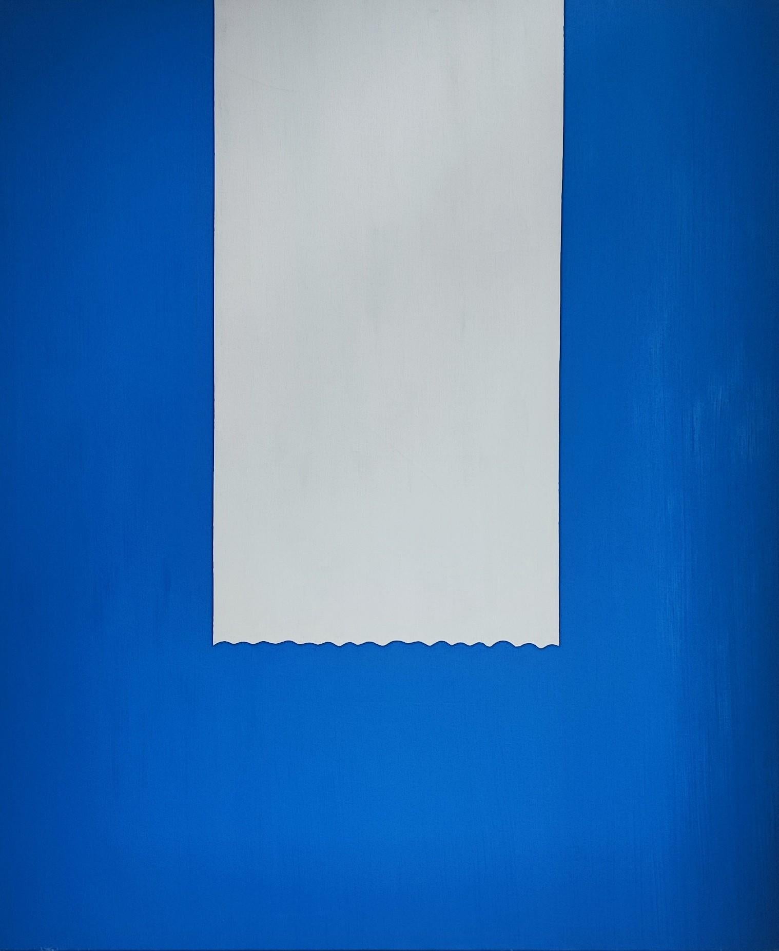Blue Geometric Minimalist Composition, Signed and Dated 1970