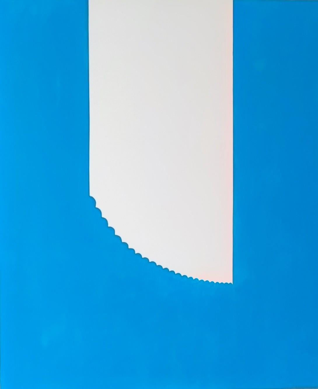Benna Chu (Meylan) Abstract Painting – Weiß-Blau