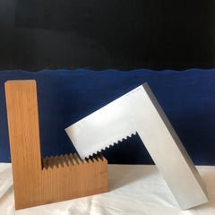 L Wooden Abstract Sculpture, Wood, 21st Century, Unframed, 48x36.8 cm