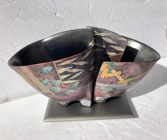 Bennett Bean Pair Bowls / Vases, Ceramic/Pottery on Base Master # 446, Marked