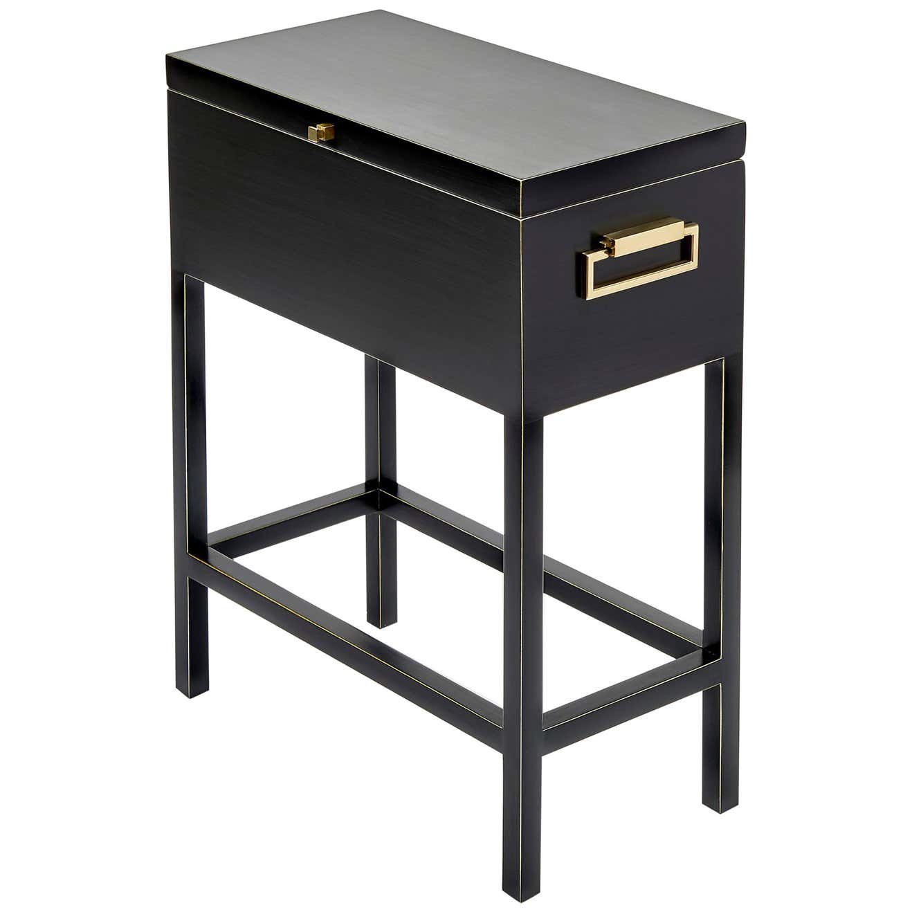 Bennett Rectangular Box Table with Lid and Brass Hardware For Sale at ...