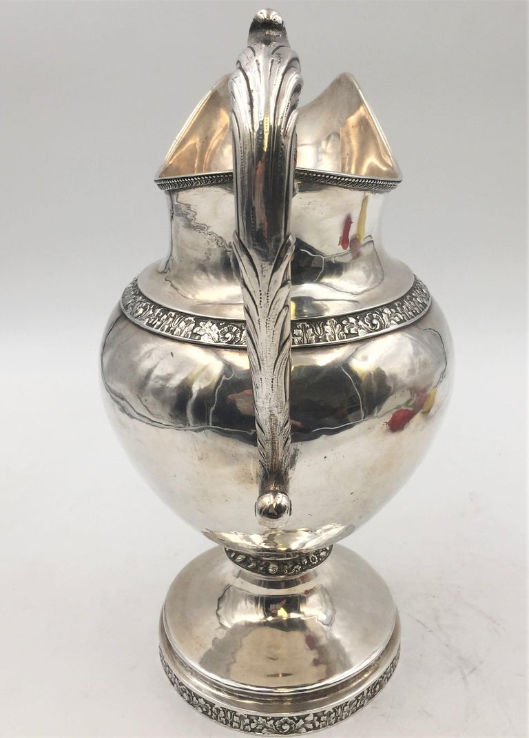 American Bennett & Caldwell Coin Silver Pitcher, Circa 1850 For Sale