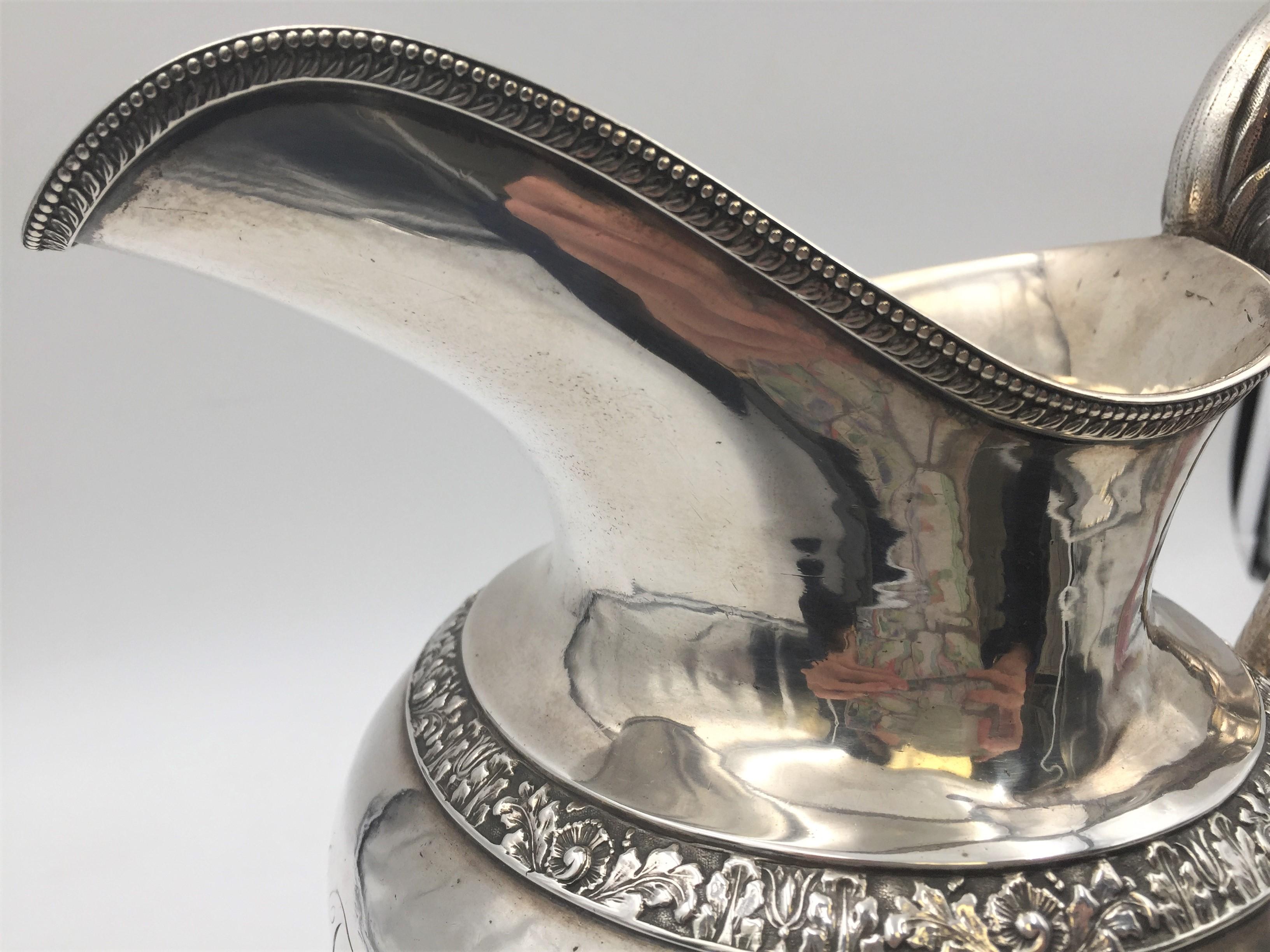 Bennett & Caldwell Coin Silver Pitcher, circa 1850 In Good Condition For Sale In New York, NY