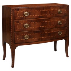 Bennett Italian Bow Front Walnut Chest with Inlay Bennett Italian Bow Front Walnut Chest with Inlay