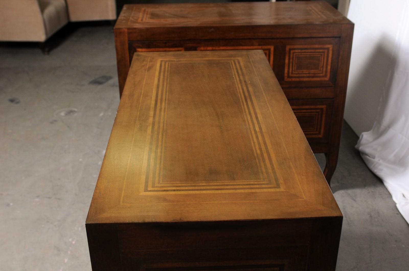 Walnut Bennett Italian Handmade Chests with Inlay