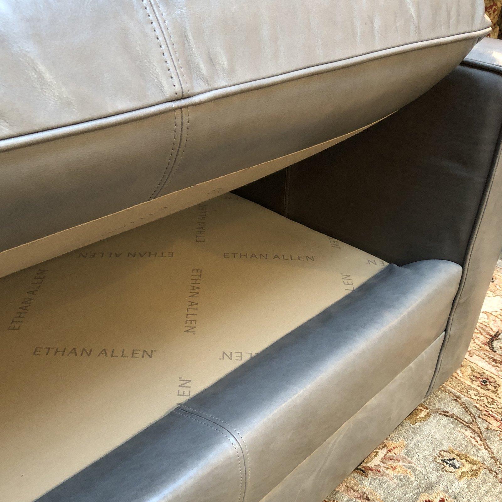 Bennett Leather Sofa from Ethan Allen For Sale 1