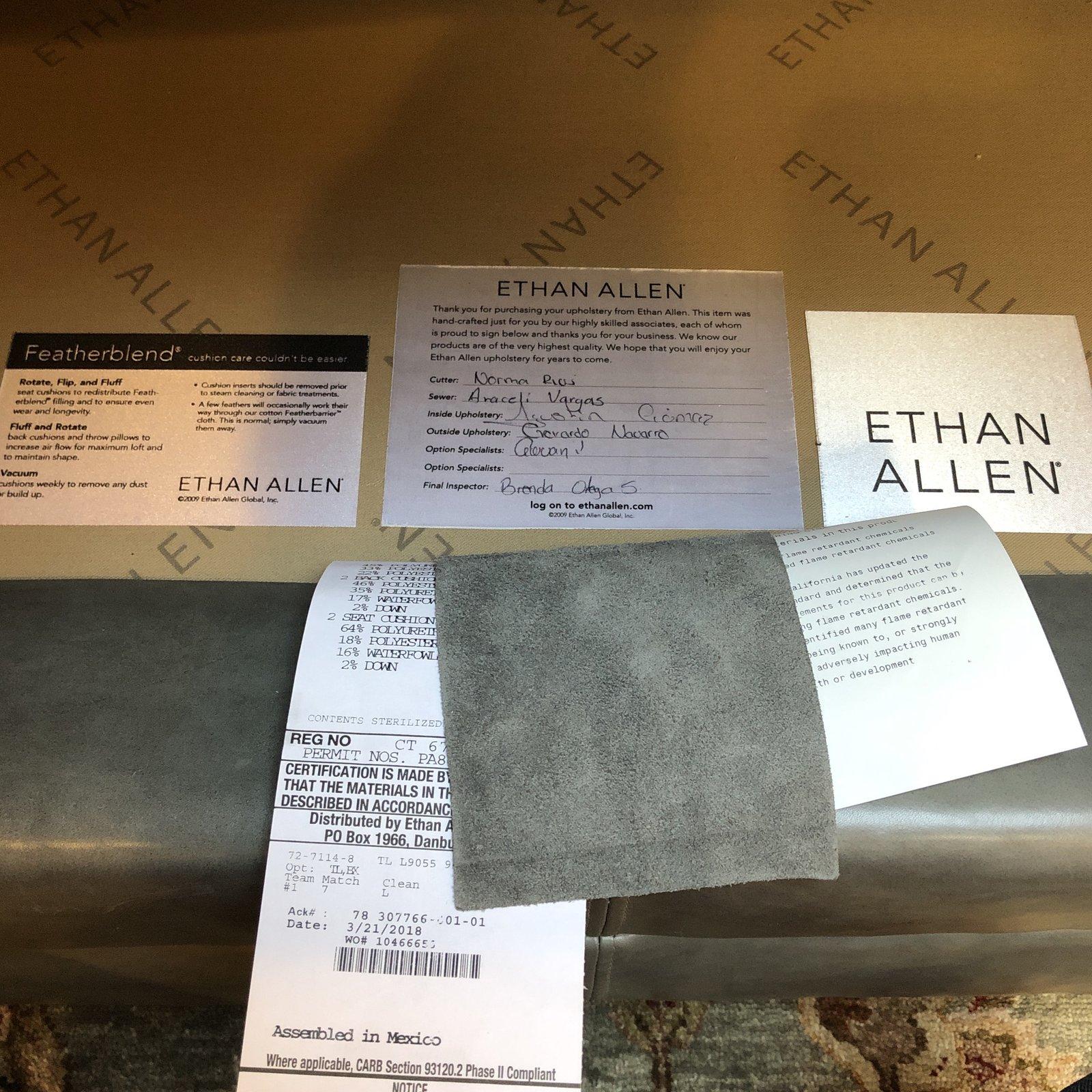Modern Bennett Leather Sofa from Ethan Allen For Sale