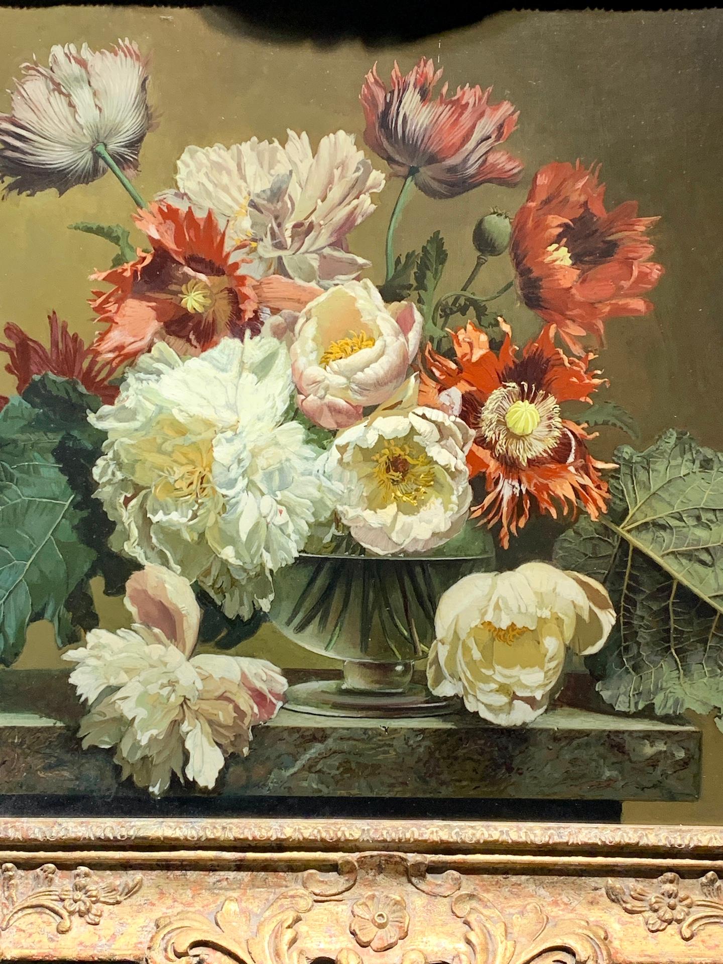 Schönes englisches Stillleben mit wilden Blumen in einer Vase aus dem späten 20. Jahrhundert – Painting von Bennett Oates
