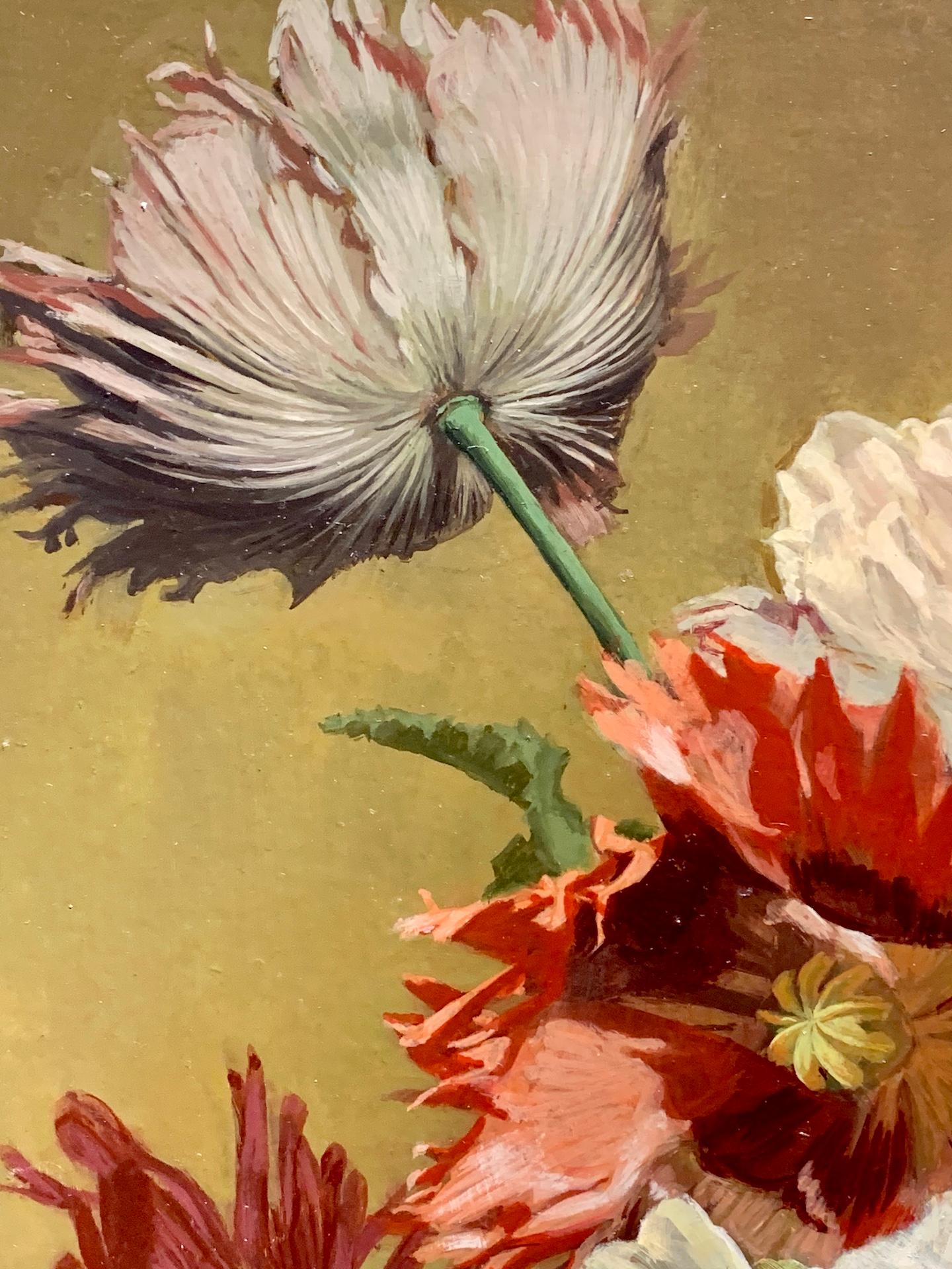 Schönes englisches Stillleben mit wilden Blumen in einer Vase aus dem späten 20. Jahrhundert im Angebot 1