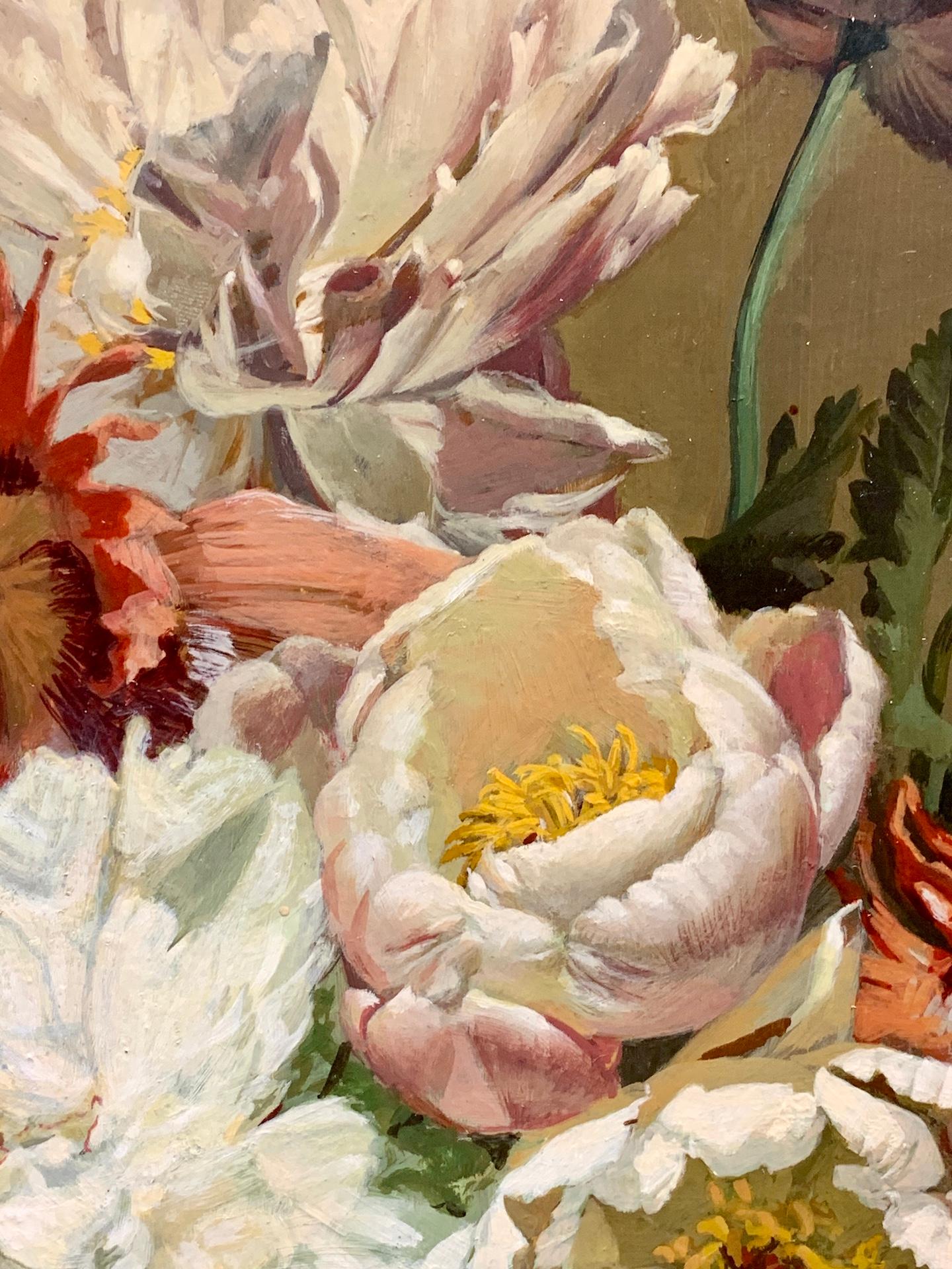Schönes englisches Stillleben mit wilden Blumen in einer Vase aus dem späten 20. Jahrhundert im Angebot 2