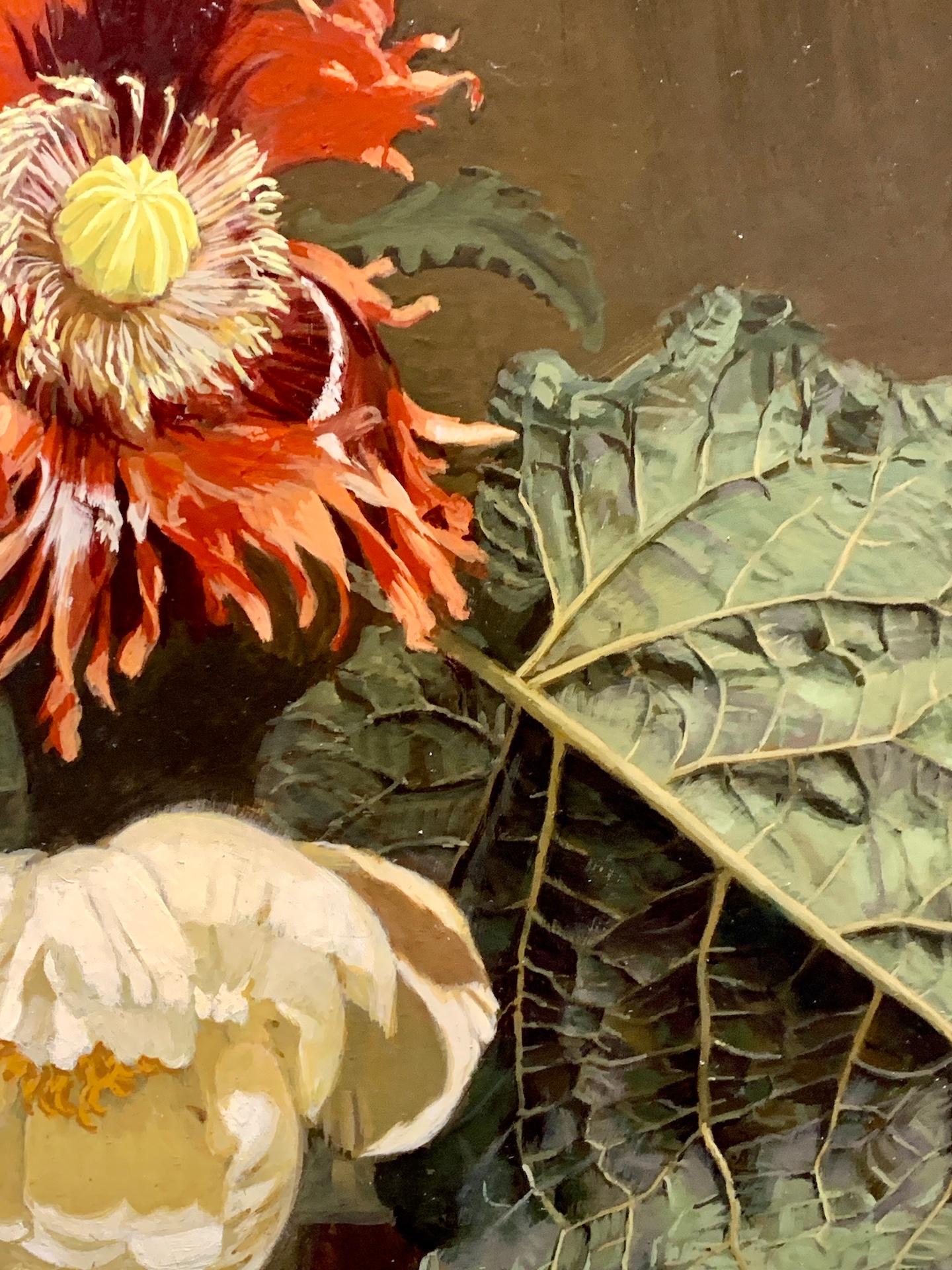 Schönes englisches Stillleben mit wilden Blumen in einer Vase aus dem späten 20. Jahrhundert im Angebot 3