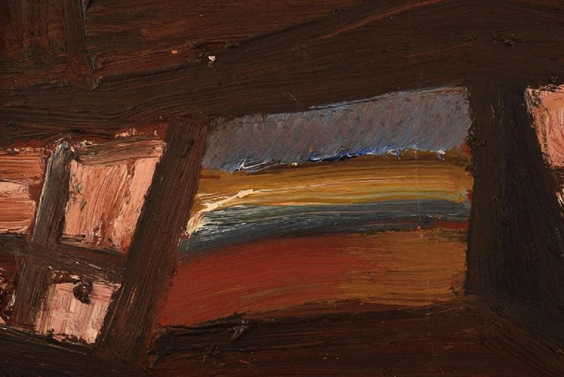 Swedish Benni Andersson, Sweden, Oil on Board, Abstract Composition, 1960s For Sale