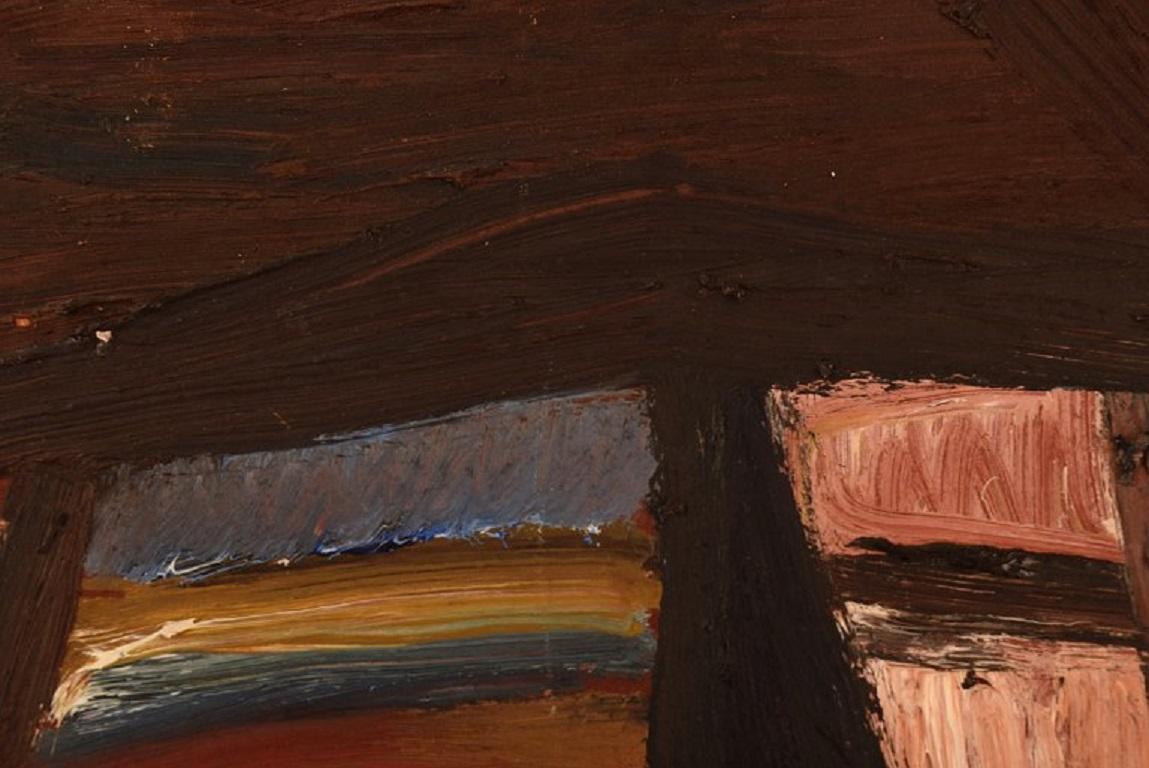 Abstrakte Komposition von Benni Andersson, Schweden, Öl auf Karton, 1960er Jahre im Zustand „Hervorragend“ im Angebot in Copenhagen, DK