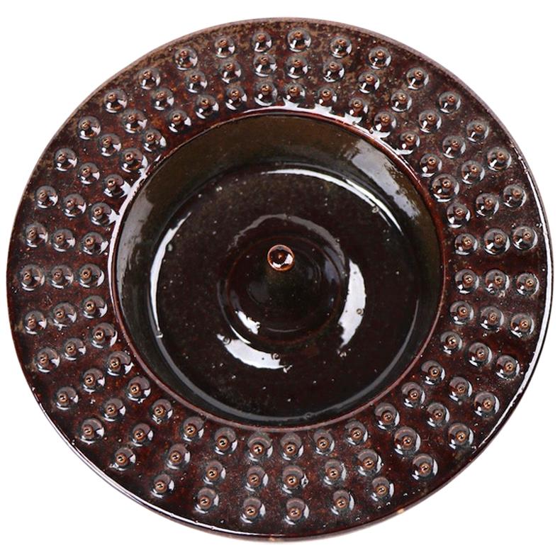 Bennington Pottery Dimpled Disk Ashtray by David Gil For Sale