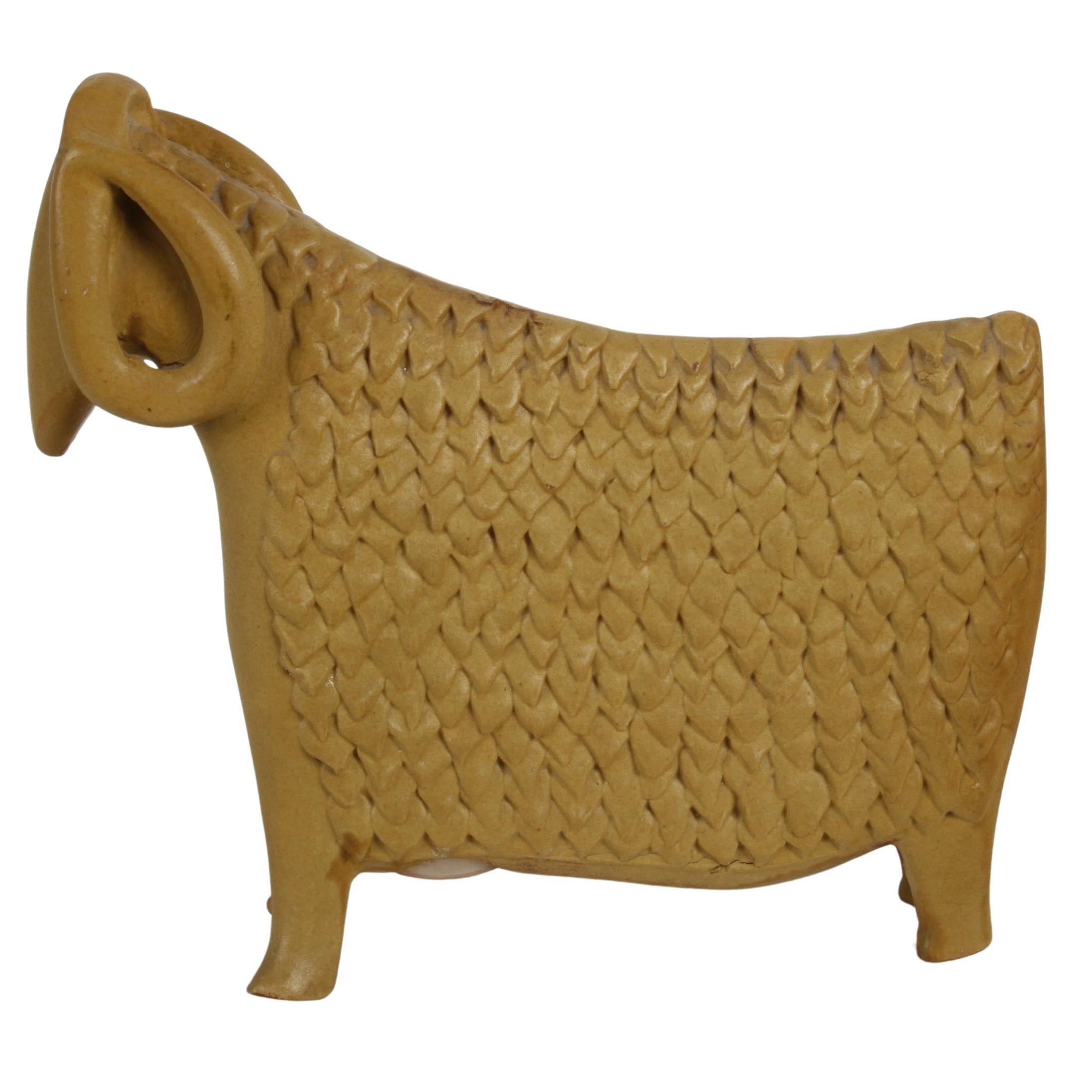 Bennington Pottery Sheep Ram Figure Sculpture Bank by David Gil & Yūsuke Aida