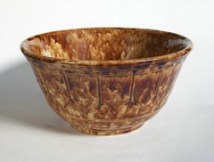 Bennington Type Brown Spatterware Bowl with Molded Sides, U.S.A., 19th Century
