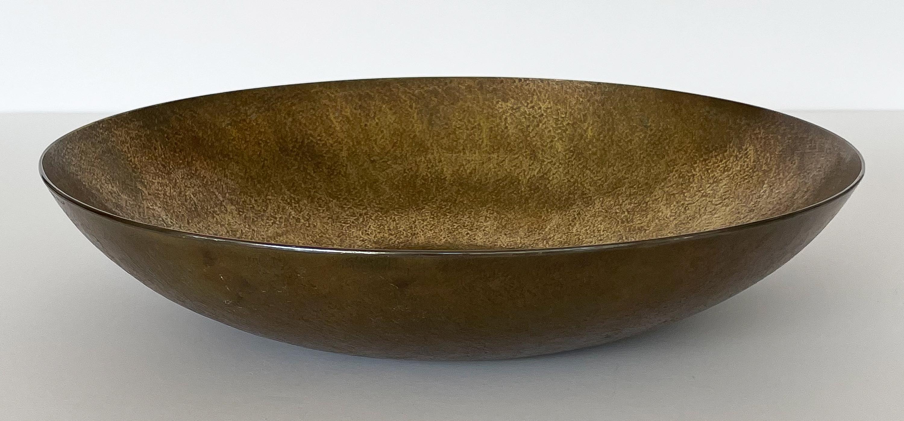 German Benno Meyer Bauhaus Large Hammered Bronze Bowl