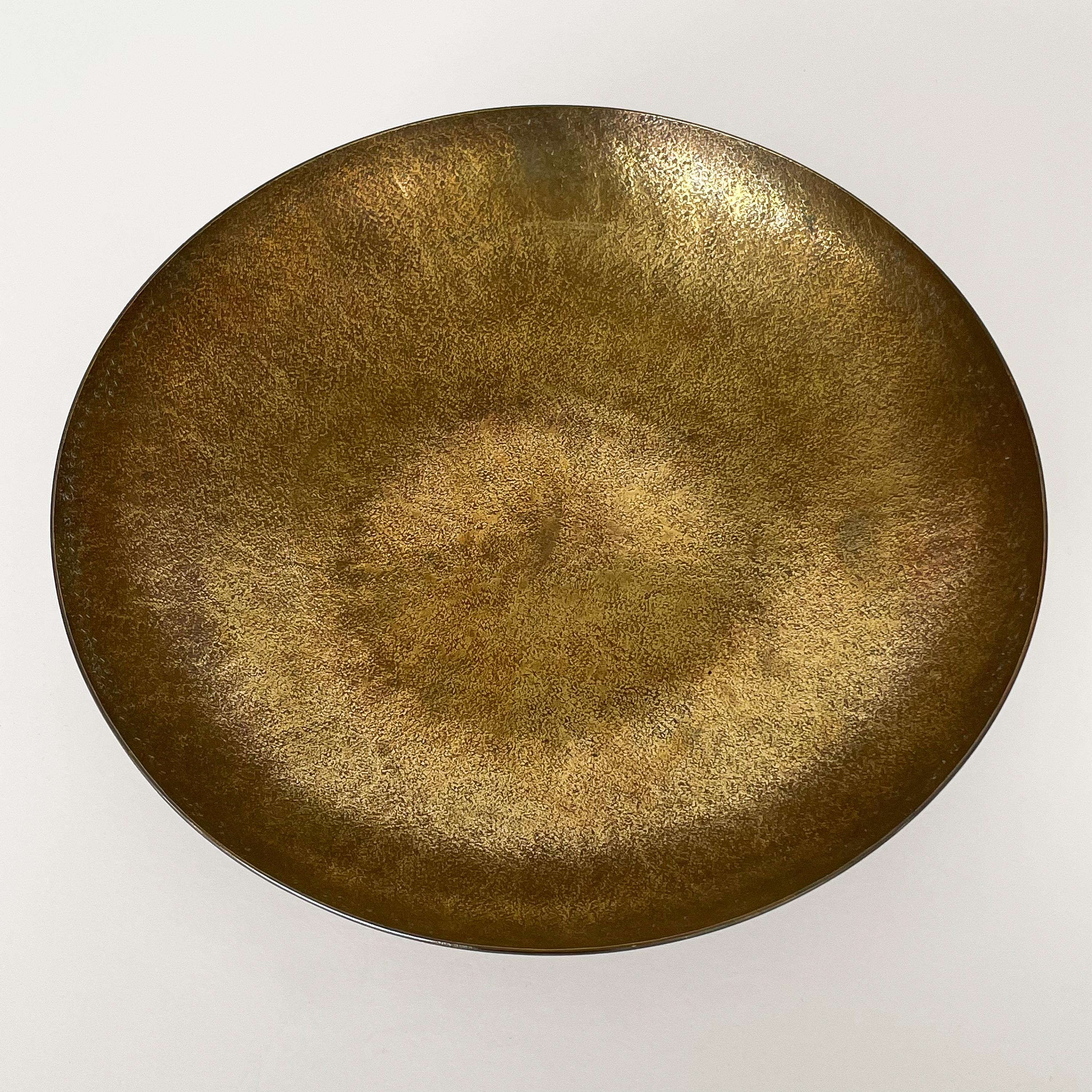 Mid-20th Century Benno Meyer Bauhaus Large Hammered Bronze Bowl