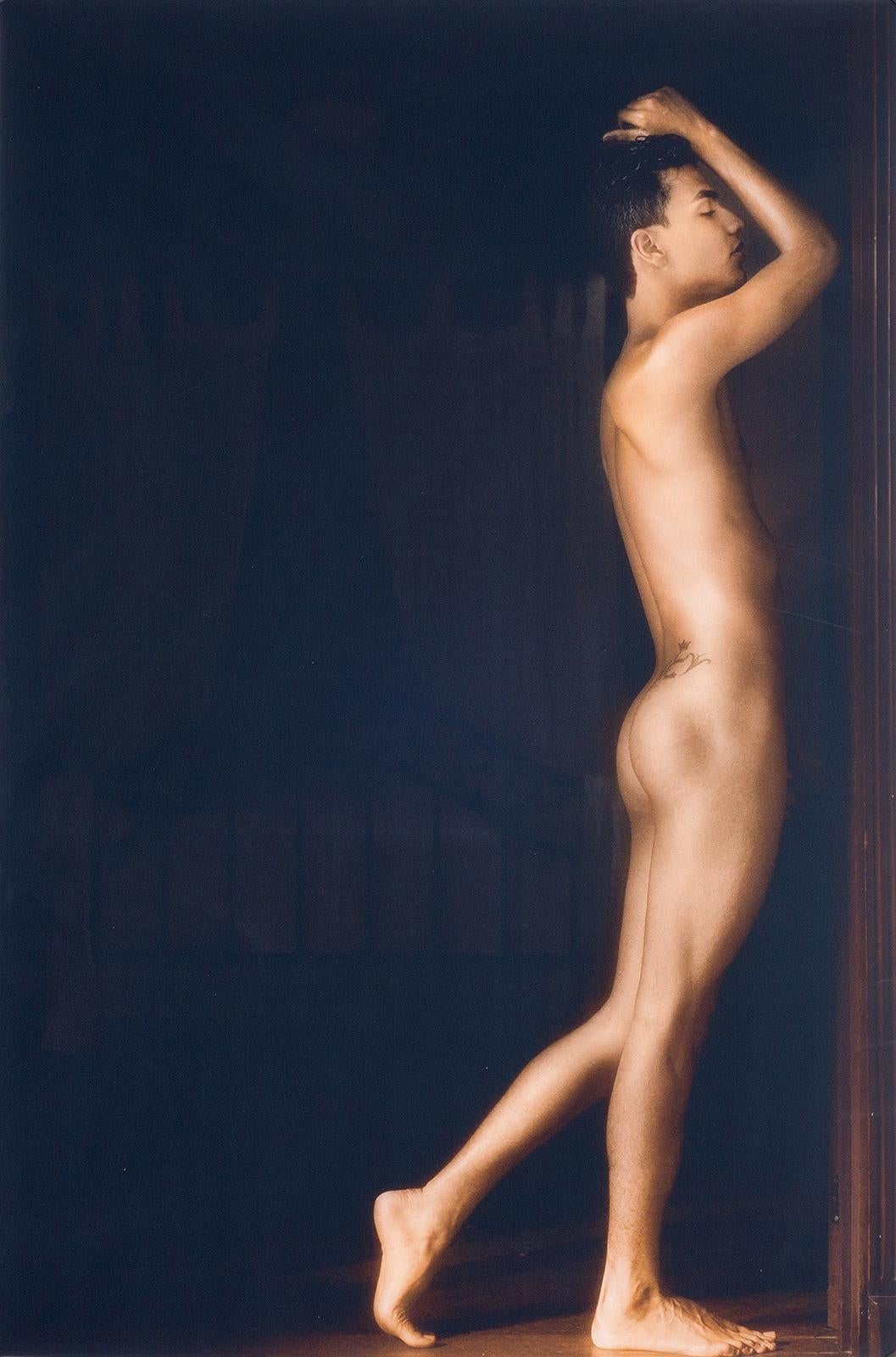 Benno Thoma Nude Photograph - Golden Boy (Nude model in amazing light of old Colonial house in Cali, Colombia)