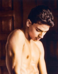 Leaning on Chair (nude Bel Ami model leans on chair in Colombian colonial house)