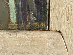 Benny Aage Møller "Nabogavlen" Huile sur toile, c.C. 1970