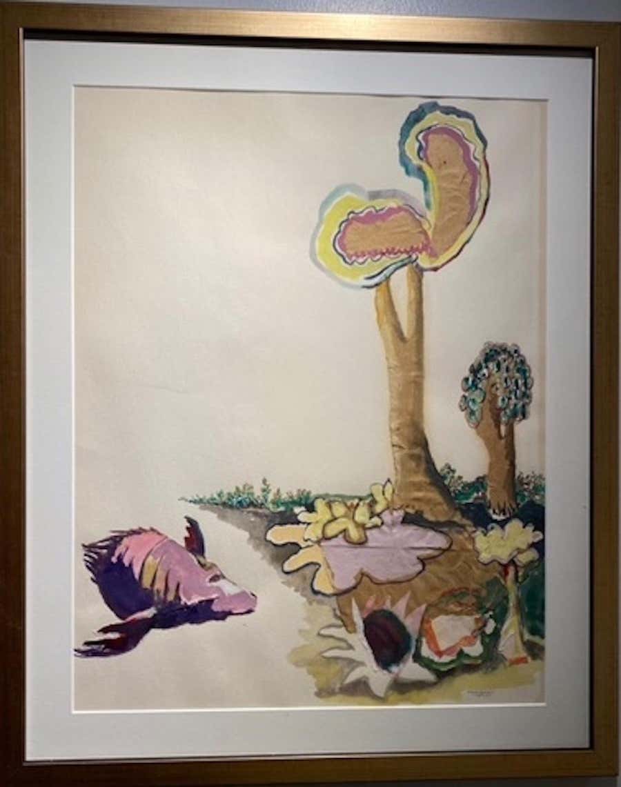 Rollo Mixed Media Artwork, Contemporary, Signed, 1971, Framed, 24x15"