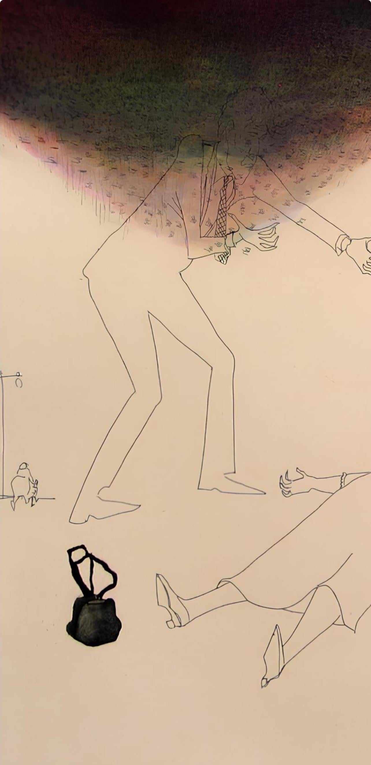 Composition, Everything That Rises Must Converge - Print by Benny Andrews