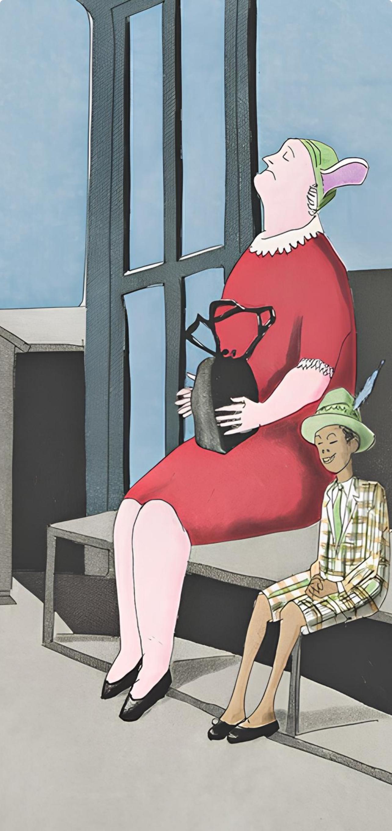 Composition, tout ce qui s'élève doit converger - Expressionniste Print par Benny Andrews