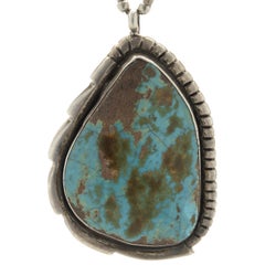 Benny Chapo Sterling Silver Turquoise Navajo Squash Blossom