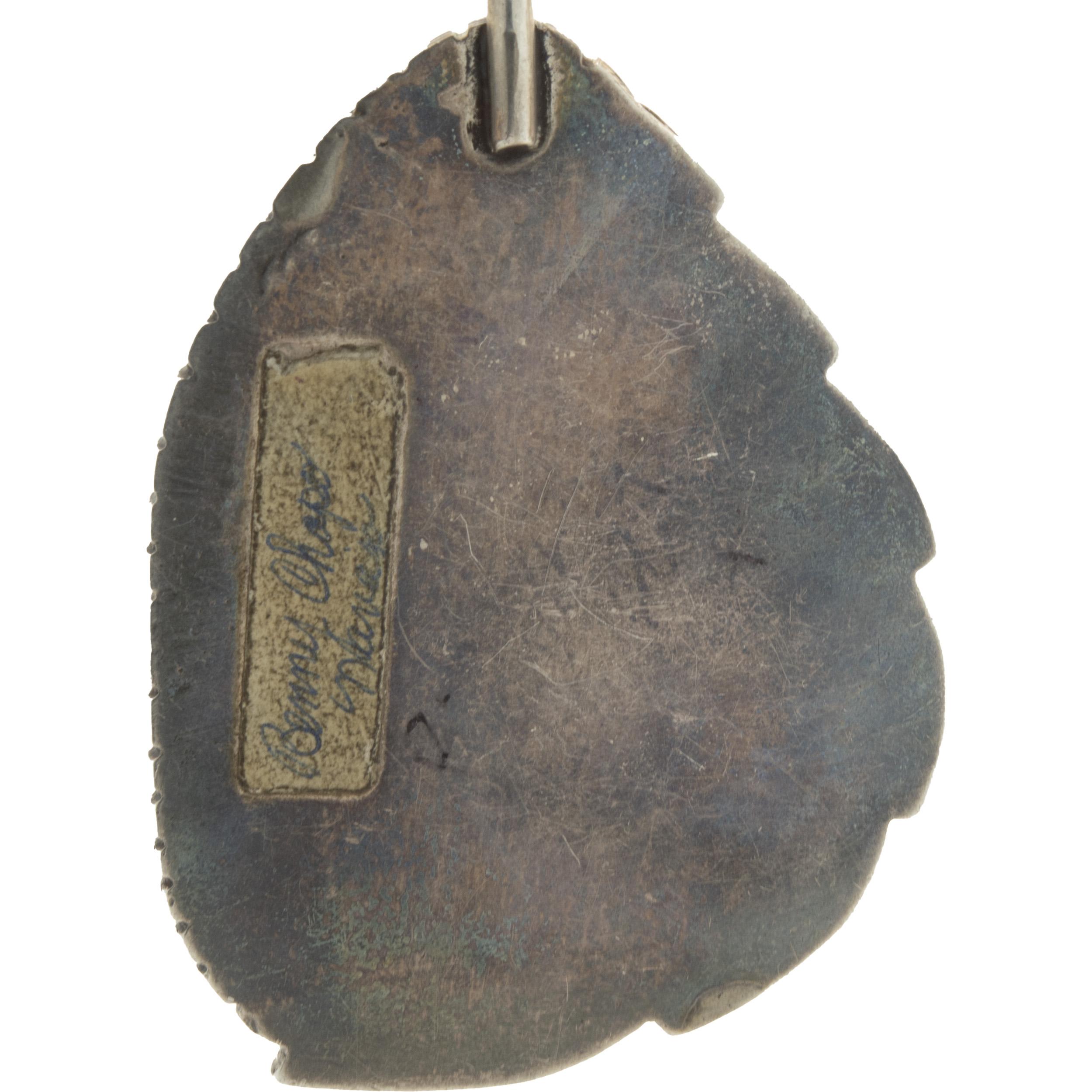 Taglio grezzo Benny Chapo in argento Sterling Turchese Navajo Squash Blossom in vendita